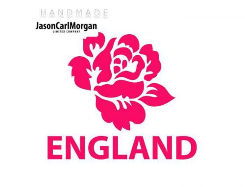 JCM® Iron On Applique Decal, England Rugby Rose Neon Pink