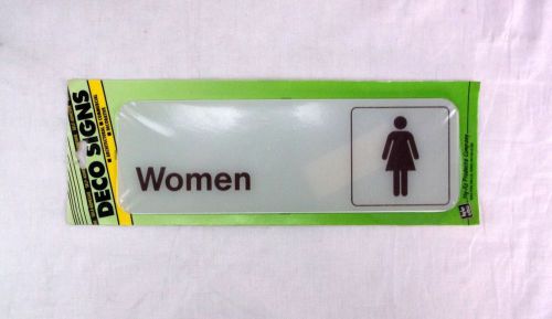 Hy-Ko Deco Sign Womens Restroom Self Adhesive 9&#034;x3&#034; Made in USA Product # D-14