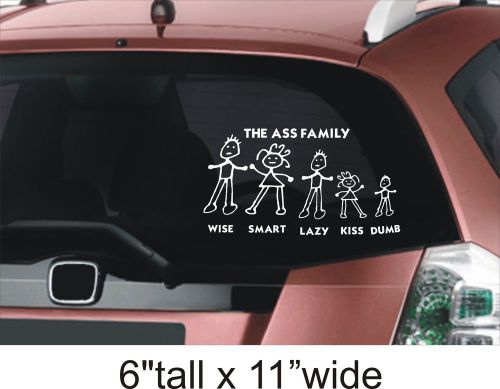 2X The Ass Family Funny Car Vinyl Sticker Decal Truck Bumper Laptop-1455
