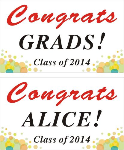 3ftX5ft Personalized Congrats Grads! (Congratulations) Graduation Banner Sign