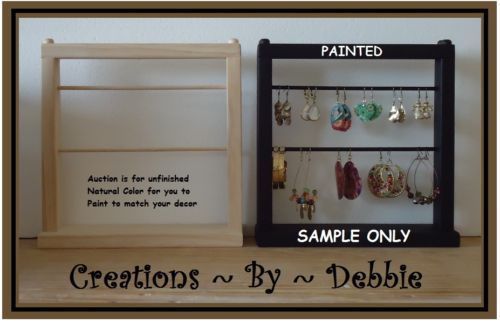 Mini Wooden Earring Stand Display Case Holds over 50 pairs earring holder