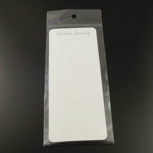 100pcs White Jewelry Case Necklace Display Hanging Card With Bag Hot Sale 36888