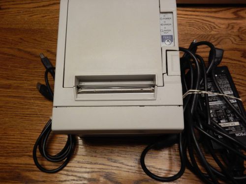 White Epson POS Receipt Thermal Printer TM-T88III M129C- Great Shape