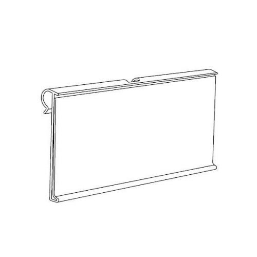 Set of 25 extruded clear pvc label holders for hooks 40x90 mm (1.6‘‘x3.5‘‘) for sale