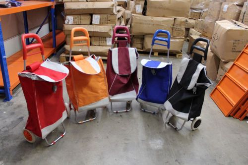 Shopping Cart Folding Rolling Wheels Grocery Bag Trolley