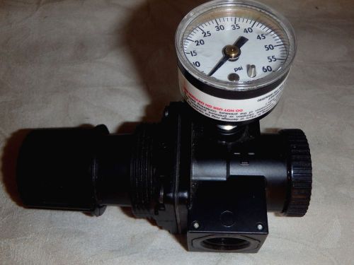 Norgren r08-400rnfa air pressure regulator plus brass quick conect fitting for sale
