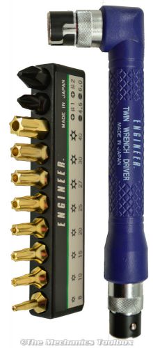 Engineer inc dr-50 angle twin head screwdriver with torx, phillips, &amp; flat bits for sale