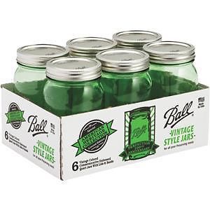 Ball Heritage Green Canning Jar-HERITAGE GREEN 1 QT JAR