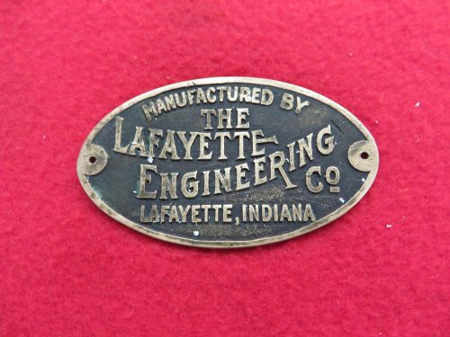 LAFAYETTE ENGINEERING CO. BRASS NAME PLATE.