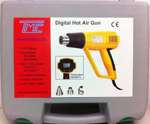 Hot Air Gun Heat 1500W WITH TIPS,LCD display DIGITAL PRECISION, NEW
