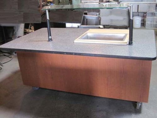 Mod-100t 72”  electric steamtable table with glass sneeze guard for sale