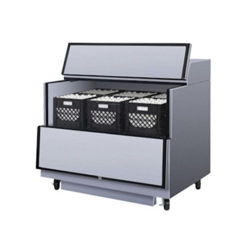 New turbo air 49&#034; single access milk cooler -  ss ext + aluminum interior for sale