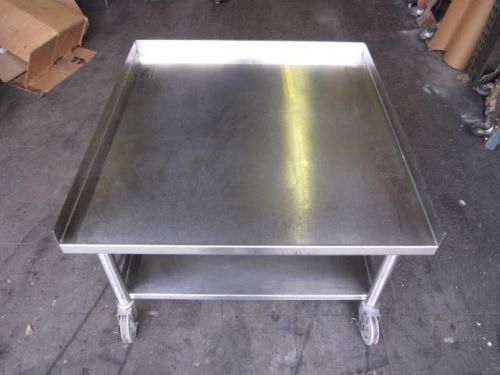 Commercial kitchen s/s h/d equipment stand on casters 36&#034;wx38&#034;dx22&#034;h-grill,fryer for sale