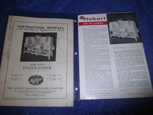 HOBART MANUFACTURING CO 1960 INSTRUCTION MANUAL -DISHWASHER &amp; MIXER-BROOSTER-+