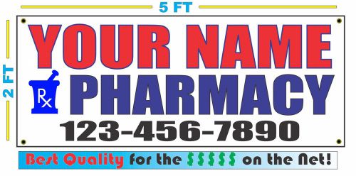 PHARMACY w/ Custom NAME &amp; PHONE Banner Sign Best Quality of the $$$