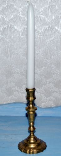 Solid Brass Candle Holder, Candlestick 8&#034; tall