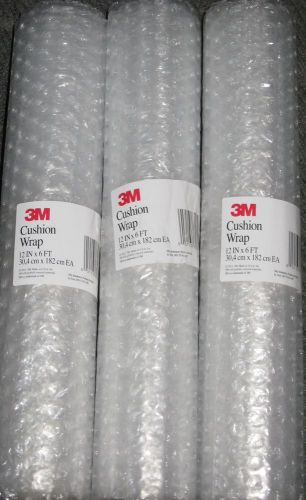 Lot of 3 rolls for sales - 3m scotch cushion bubble wrap (12 in x 6 ft) for sale