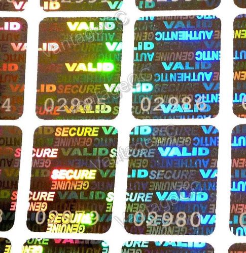 240x large security hologram numbered stickers, 22mm x 27mm, labels,tamper-proof for sale