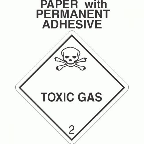 Toxic Gas Class 2.3 Paper Labels D.O.T. 4X4 (ROLL OF 500)