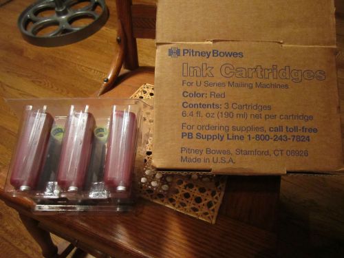 Pitney Bowes 626-3 Red Ink Cartridges ( Box Of 3)