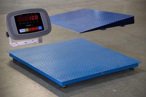 New 5000lb/1lb 48x48 floor scale w/ indicator+one ramp for sale