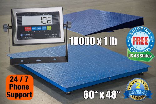 New 10000lb/1lb 5&#039;x4&#039; Floor Scale / Pallet Scale with Stainless Indicator &amp; Ramp