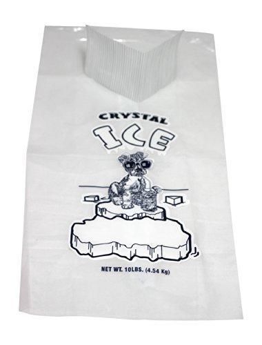 New plastic ice bags 10 lb  12 x 21 1.5 mil pack of 100 with twist ties for sale