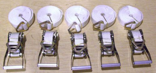 5 ratchet straps 1-3/4&#034; d ring 16&#039; flatbed truck trailer tie down farm cargo for sale