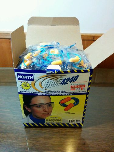 160 pairs NORTH # 284240CO Sound-Fit Disposable Corded Ear Plugs NRR32 Deci 4240