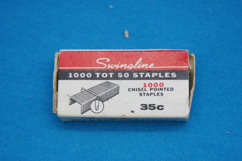 VINTAGE SWINGLINE TOT 50 STAPLES - 35 cents box - MISSING 3 ROWS