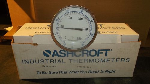 ASHCROFT INDUSTRIAL THERMOMETER, 250 DEG F, 120C, ON BOX: 0069291586, NEW-IN BOX