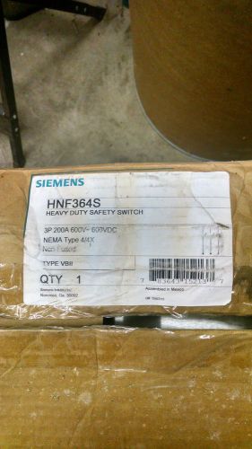 Siemens HNF364S 600V 200a non fusible disconnect