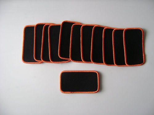 Qty 12 - Blank Patches for embroidery - Orange Black - 3 1/2&#034; X  2&#034;