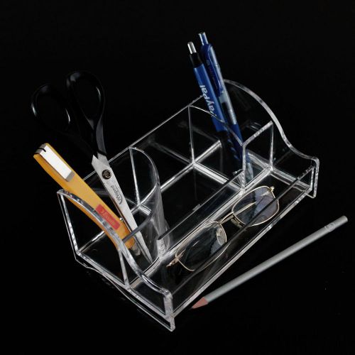 New Clear Luxury Acrylic Pencil Pen Case Organizer Stationary Desk Holder Gift
