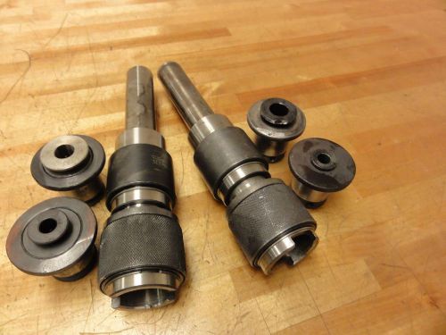 (2) #2 1&#034; straight shank quick change tapping adapter &amp; (4) valenite tap collets for sale