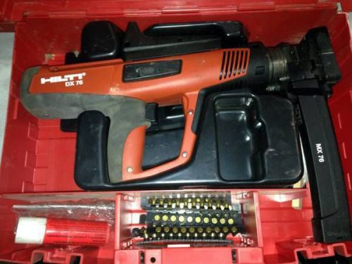 Hilti powder actuated tool, gun, dx 76-mx, semi automatic with extra fasteners for sale