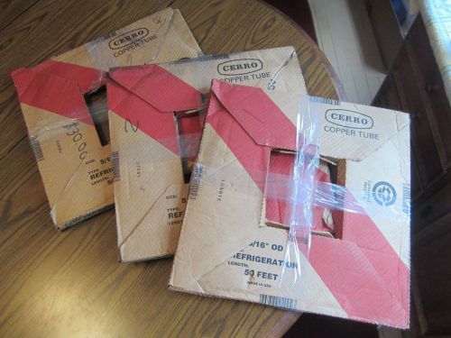 3 boxes 150 feet 5/16 od x 50 cerro copper refrigeration tubing new old stock for sale