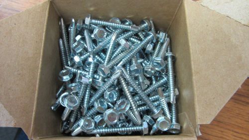 10 x 1-1/2&#034; unslotted hex washer head self drilling screw zinc #3point 200 pc for sale