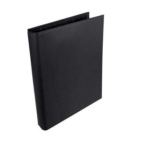 LUCRIN - Simple A4 binder - Smooth Cow Leather - Black