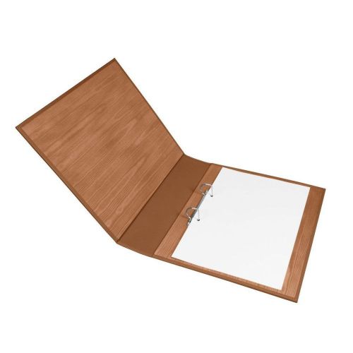 LUCRIN - A4 large ring file - Smooth Cow Leather - Tan