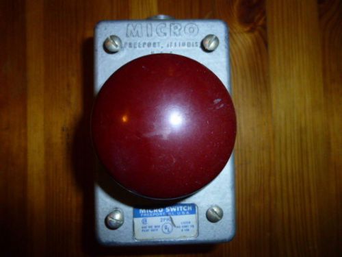 Vtg Factory/Industrial Red Emergency Shut Off/Stop Steampunk Button