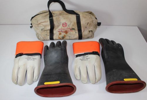 North High Voltage Glove Kit Class 2 Type 1 Rubber + Wear Over + Bag Sz 11