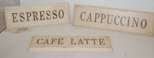 Restaurant signs - Expresso, Cafe Latte, and Cappuccino
