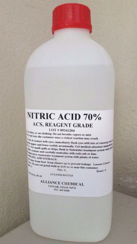 NITRIC ACID 70% , ACS, REAGENT Grade, Alliance Chemical Brand, 2.5 Liter(7 Lbs)