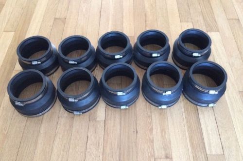 Lot of 10- 5&#034; x 4&#034; rubber coupling for cast iron or plastic for sale