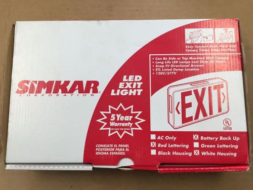Simkar LED EXIT Light SLEDBRW with Battery Back Up NIB New In Box