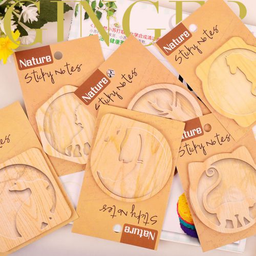 Natural Carved Animal Sticker Post It Bookmark Point Mark Memo Flag Sticky Notes