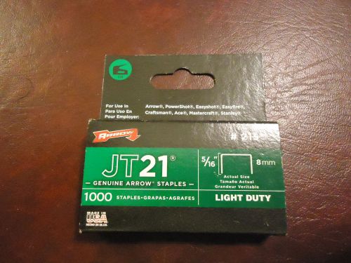 1 Pack of ARROW JT21 5/16&#034; 8mm Staples #215 Light Duty 1000 PCS MADE IN THE USA
