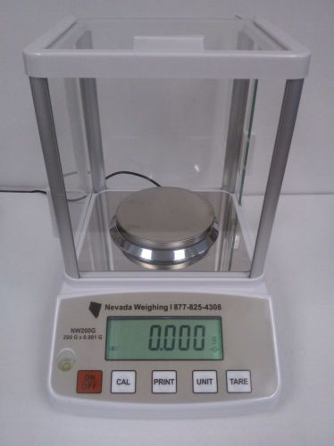 Demo nevada weighing nw200g digital lab milligram balance - 200 gram x 0.001 g for sale