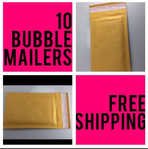 10 (TEN) 4x7 SMALL KRAFT BUBBLE MAILERS PADDED ENVELOPES 4&#034;x7&#034; #000